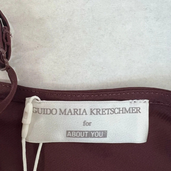 Guido Maria Kretschmer Satin Silky Brown Asymmetrical Camisole Top Size EU 38 M - Picture 7 of 8